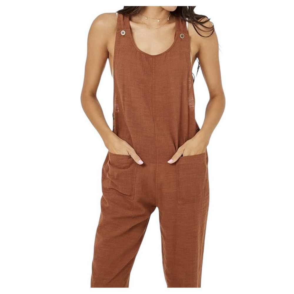 L Space Cali Girl Jumper Women's XS Bronze Pockets Comfy Designer‎ Fall